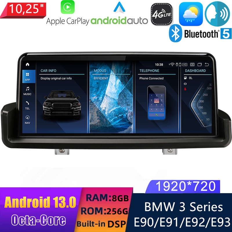 BMW Série 3 E90 E91 E92 E93 Android 13 Autoradio DVD GPS Navigation