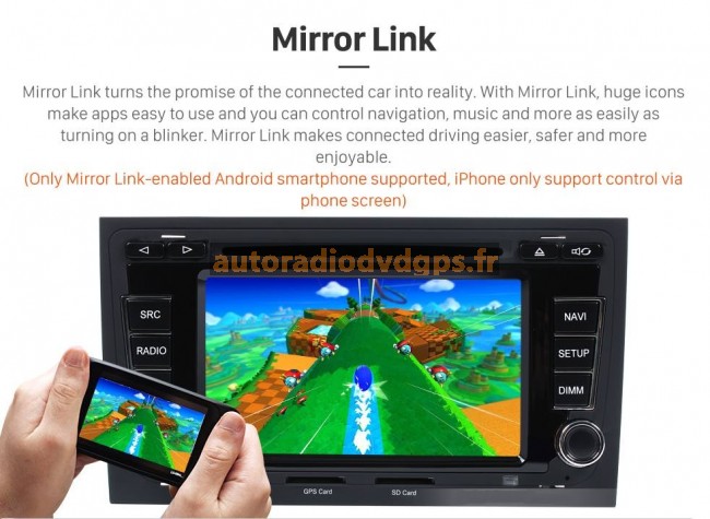 Autoradio GPS Android AUDI A4 2004-2008 avec Android Auto et Apple Carplay  intégré