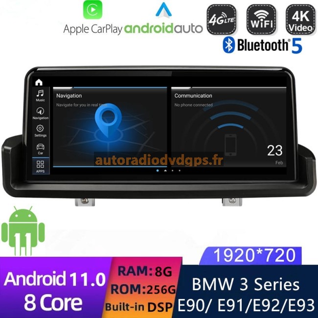 Android 11.0 Lecteur d'autoradio pour Bmw E90 E91 E92 E93